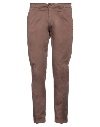 Premium Man Pants Dark Brown Size 34 Cotton, Elastane
