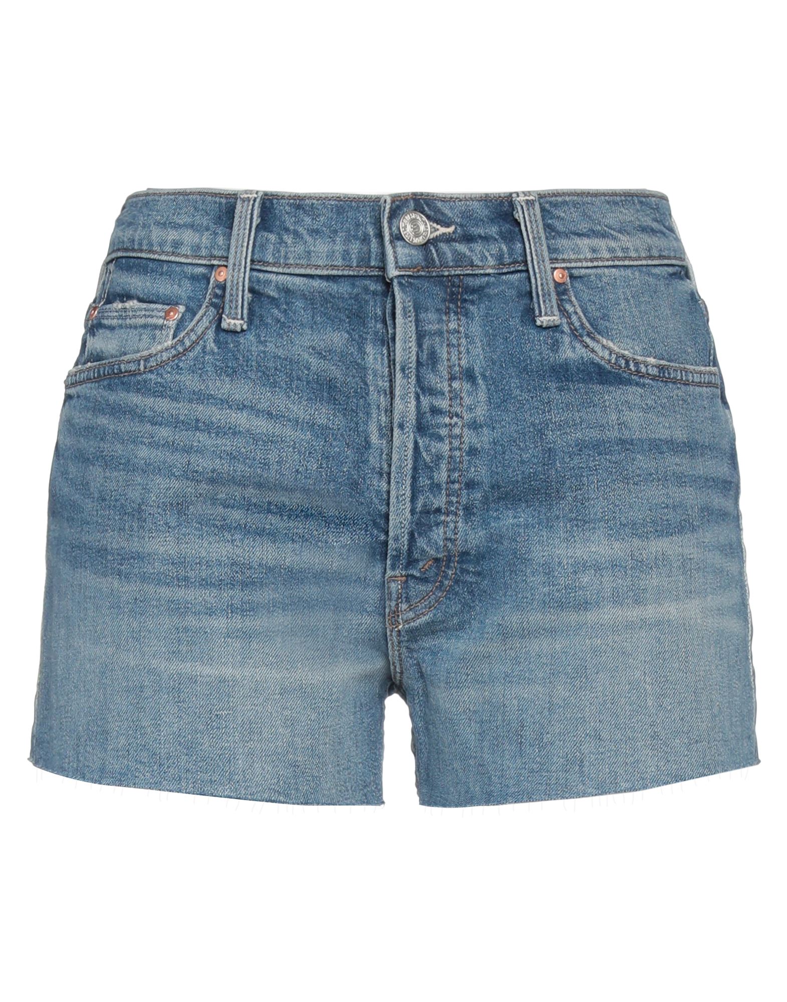 MOTHER MOTHER WOMAN DENIM SHORTS BLUE SIZE 28 COTTON, ELASTANE 