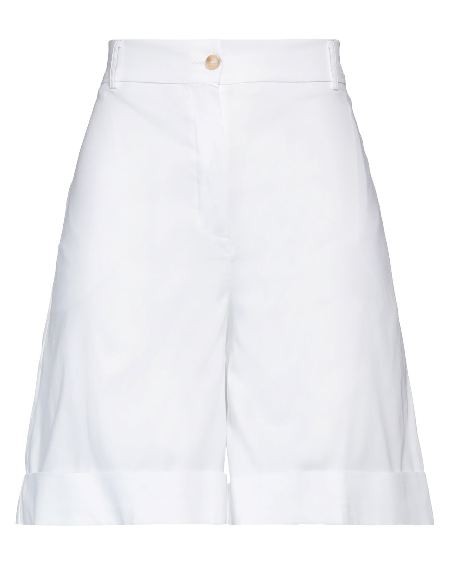 D Exterior D. Exterior Woman Shorts & Bermuda Shorts White Size S Cotton, Polyamide, Elastane