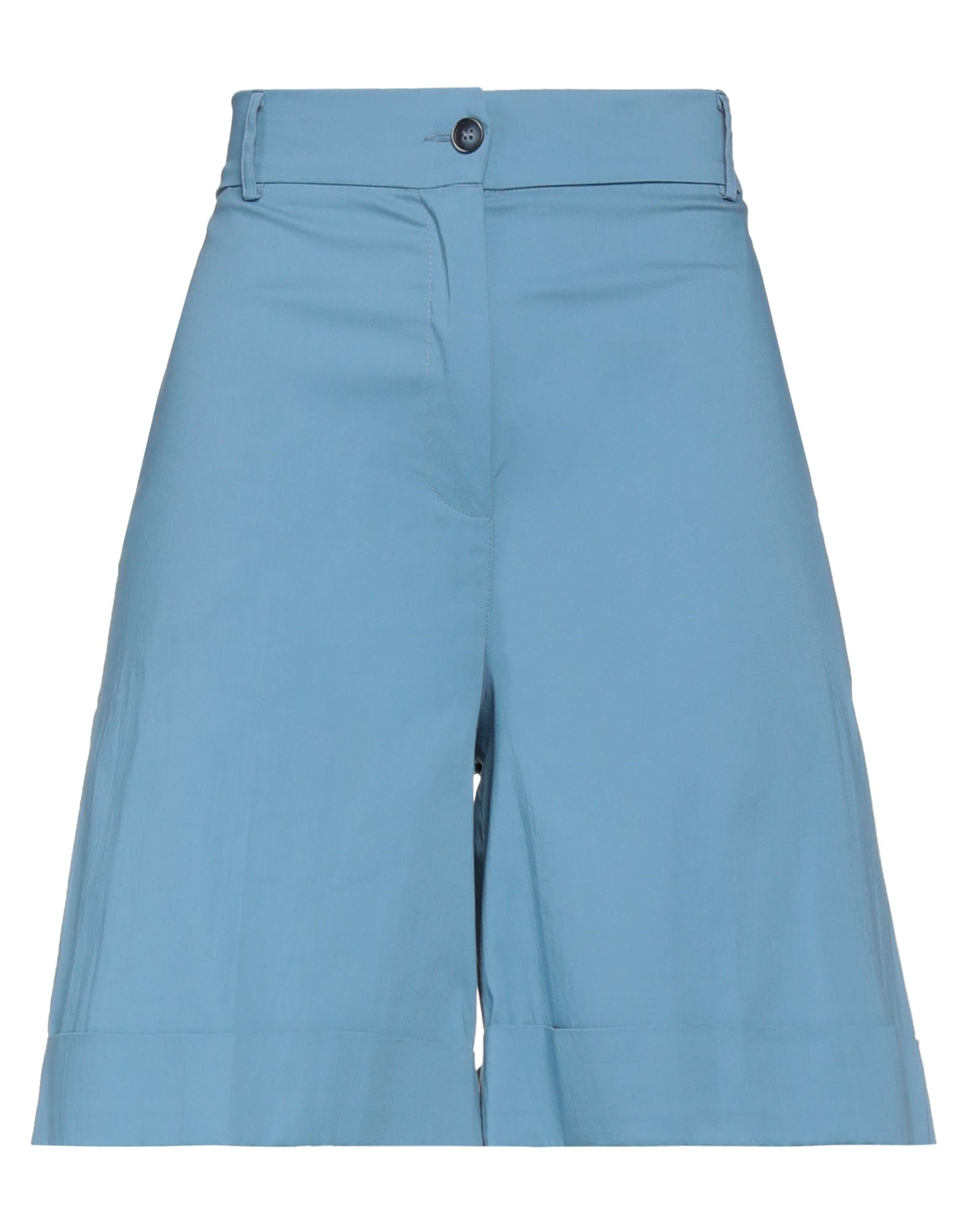 D Exterior D. Exterior Woman Shorts & Bermuda Shorts Pastel Blue Size M Cotton, Polyamide, Elastane
