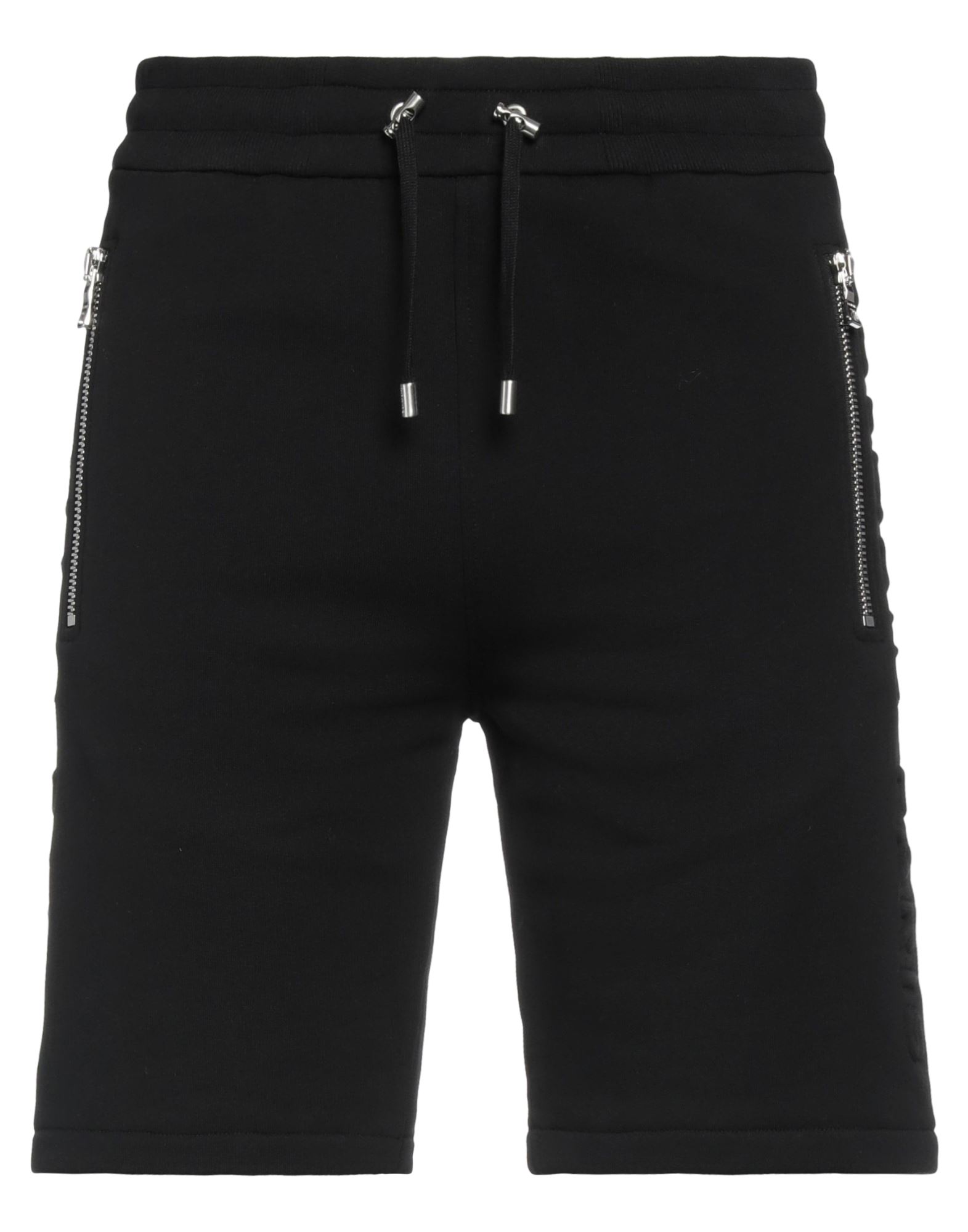 Shop Balmain Man Shorts & Bermuda Shorts Black Size S Cotton, Elastane
