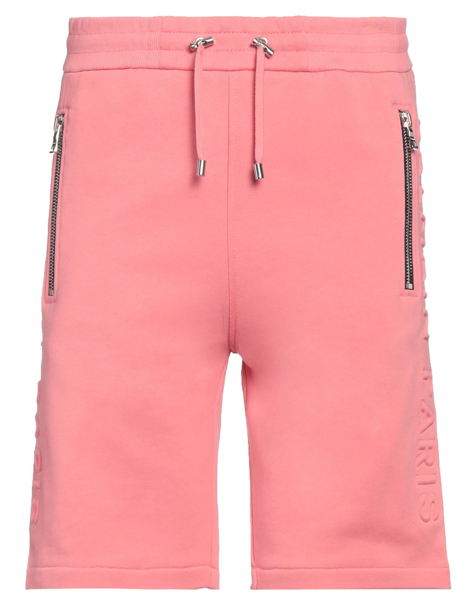 Balmain Man Shorts & Bermuda Shorts Pink Size S Cotton, Elastane