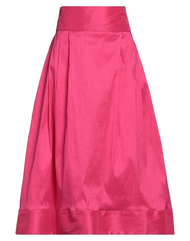 Rossopuro Woman Midi Skirt Fuchsia Size M Polyester, Nylon, Elastane In Pink