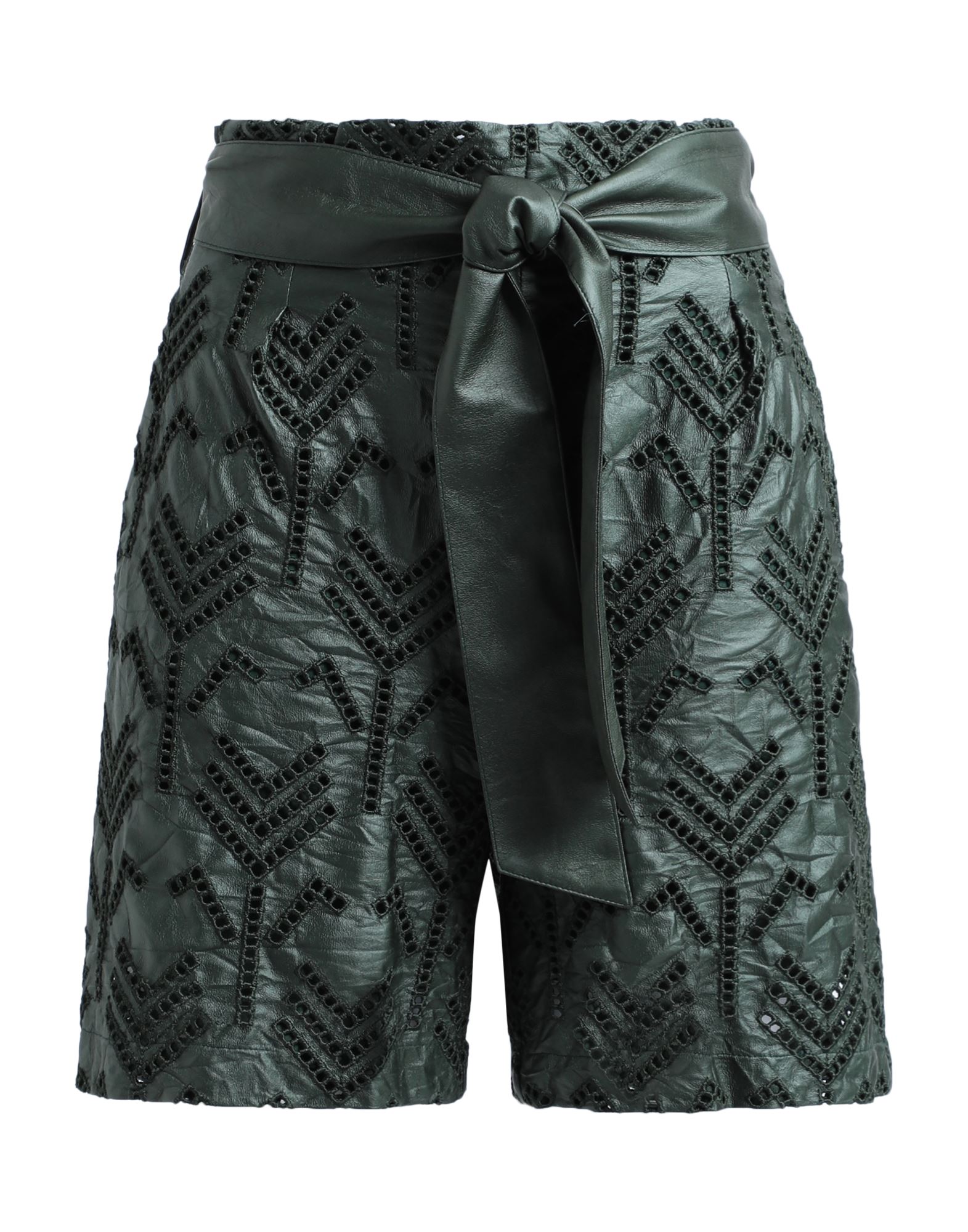 D-exterior D. Exterior Woman Shorts & Bermuda Shorts Dark Green Size 4 Polyester, Polyurethane