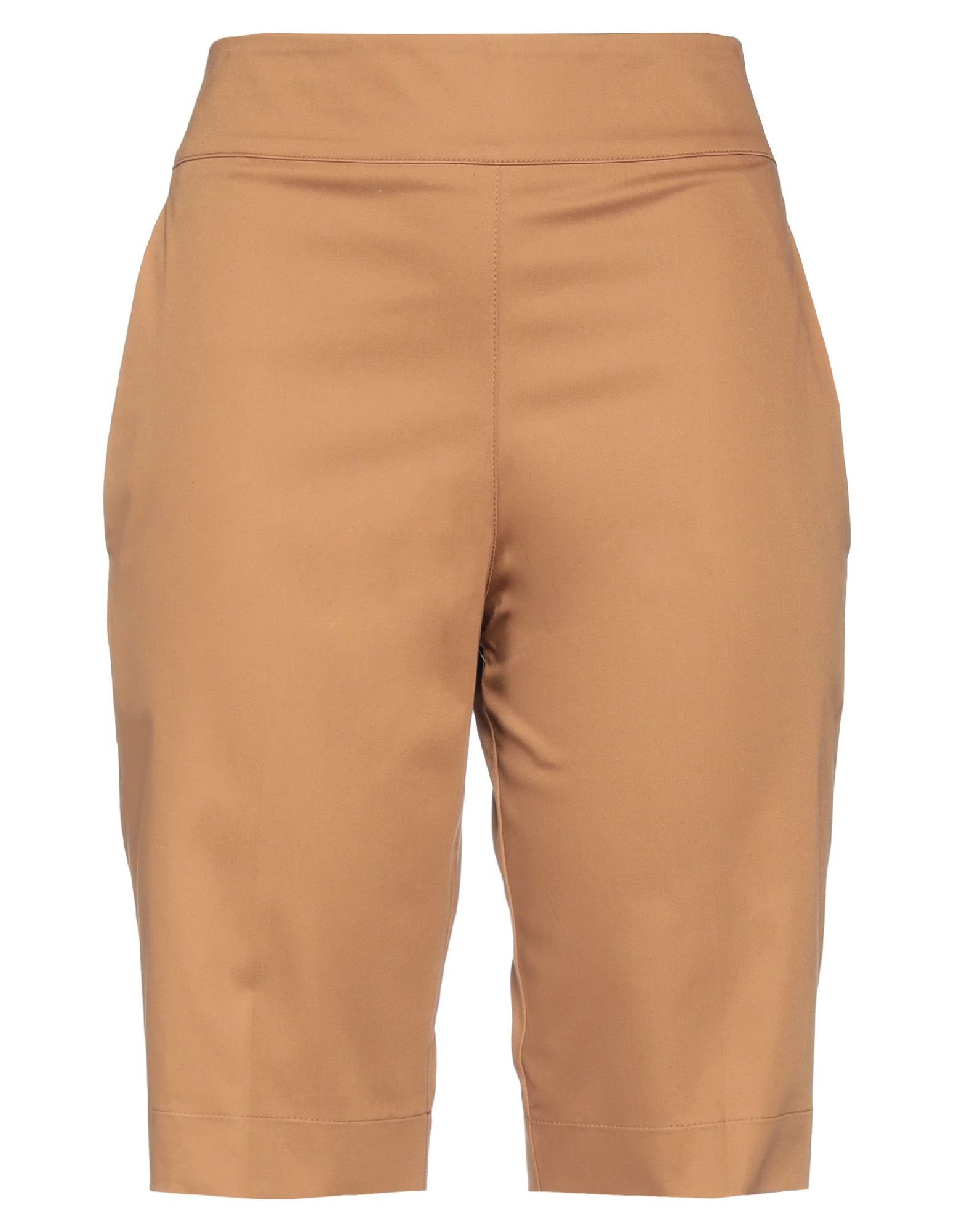 D-exterior D. Exterior Woman Shorts & Bermuda Shorts Camel Size 6 Cotton, Elastane In Beige