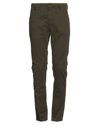 Dondup Man Pants Green Size 31 Cotton, Elastane In Green