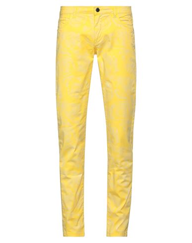 Trussardi Collection Man Pants Yellow Size 28 Cotton, Elastane