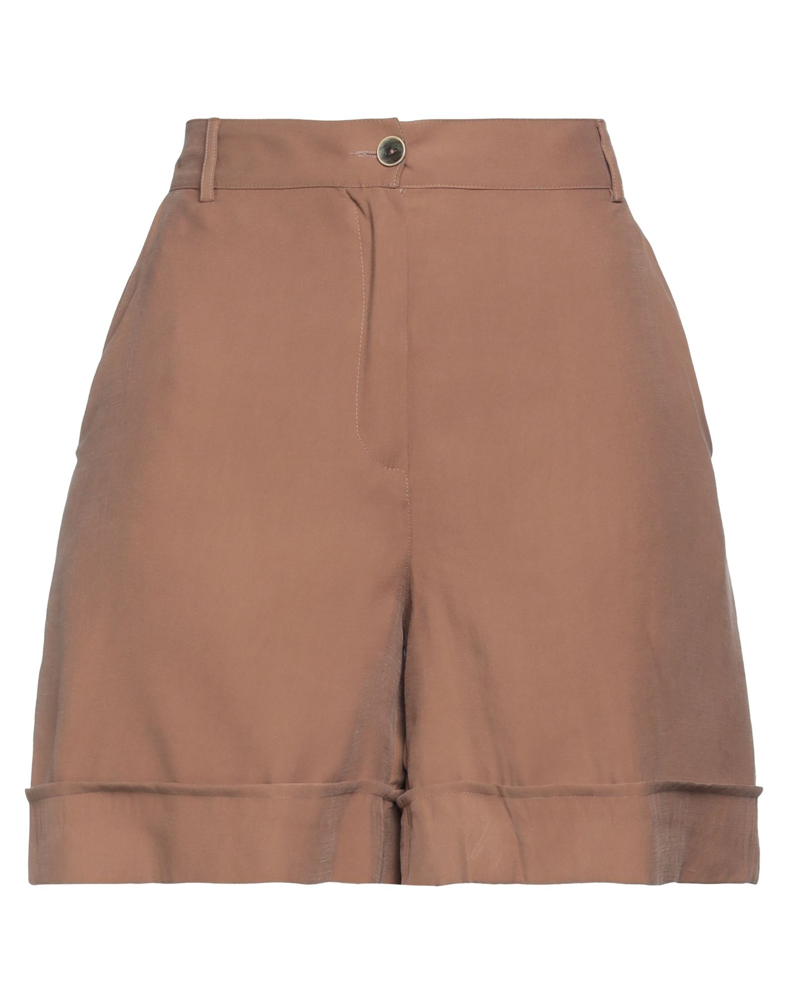 D-exterior D. Exterior Woman Shorts & Bermuda Shorts Camel Size 10 Viscose, Polyester In Beige