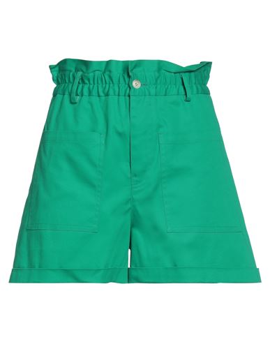 Manuel Ritz Woman Shorts & Bermuda Shorts Green Size 4 Cotton, Elastane