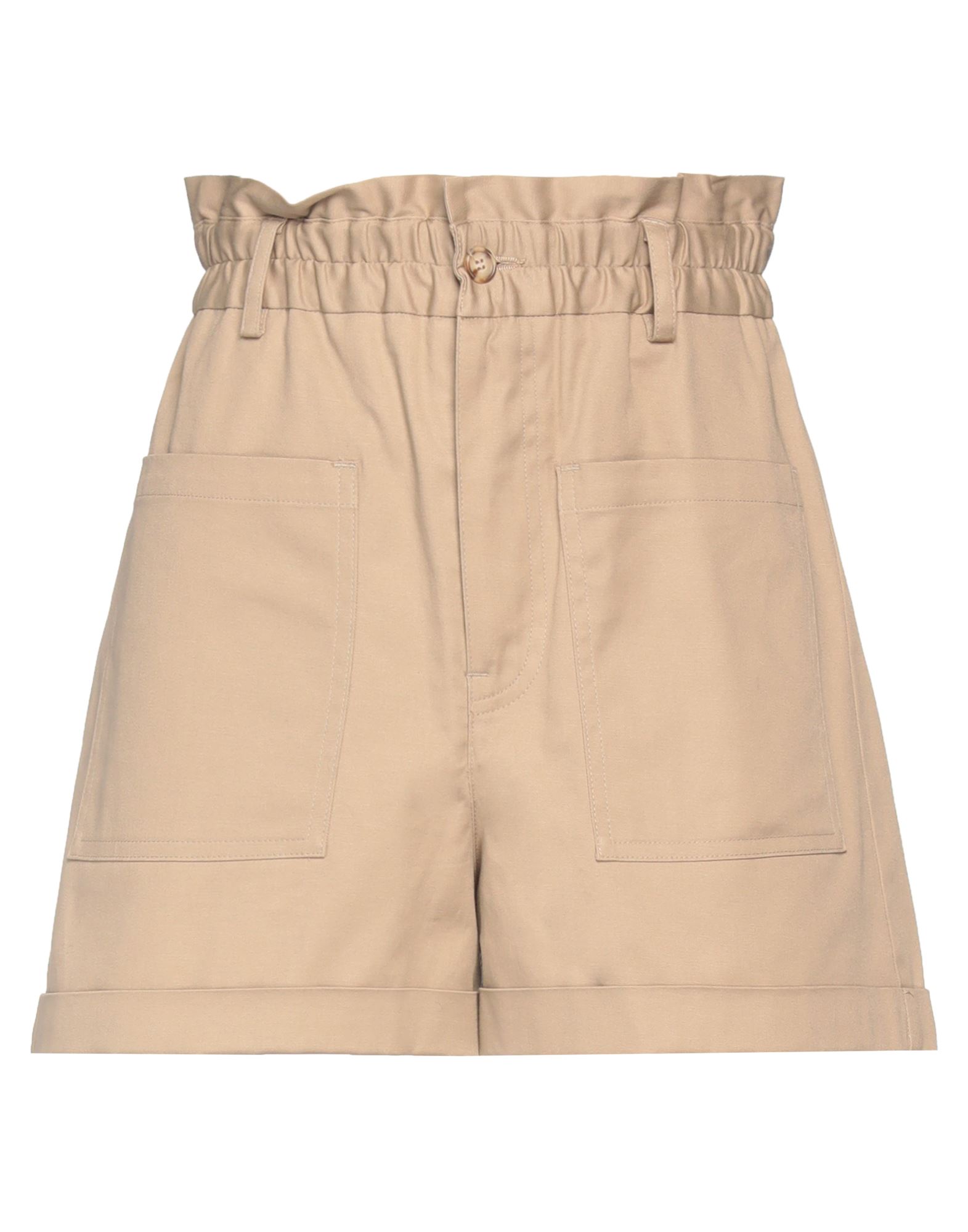 Manuel Ritz Woman Shorts & Bermuda Shorts Khaki Size 2 Cotton, Elastane In Beige