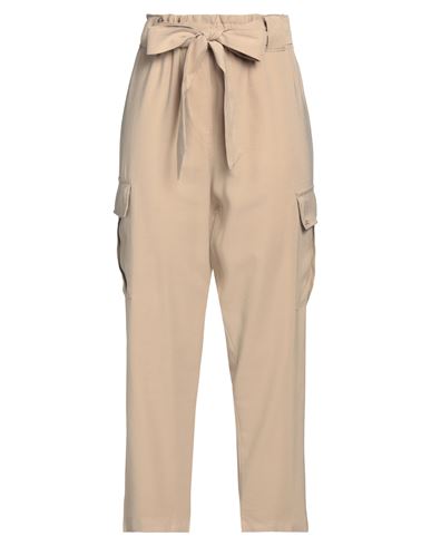 Yes Zee By Essenza Woman Pants Camel Size L Viscose, Polyester In Beige