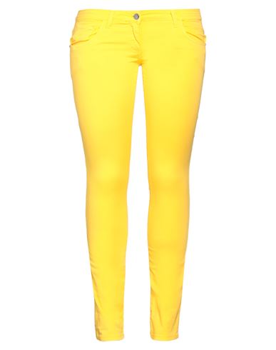 Trussardi Collection Woman Pants Yellow Size 38 Cotton, Elastane