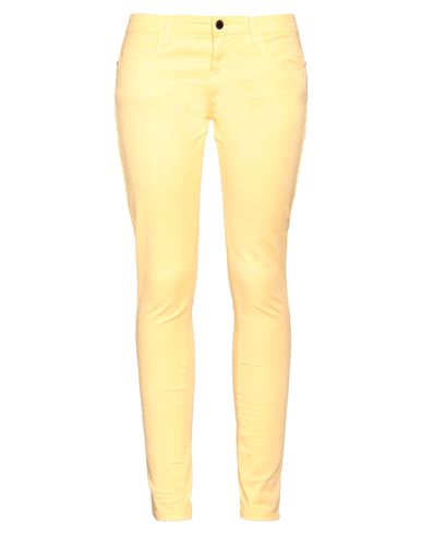 Trussardi Collection Woman Pants Yellow Size 31 Cotton, Elastane