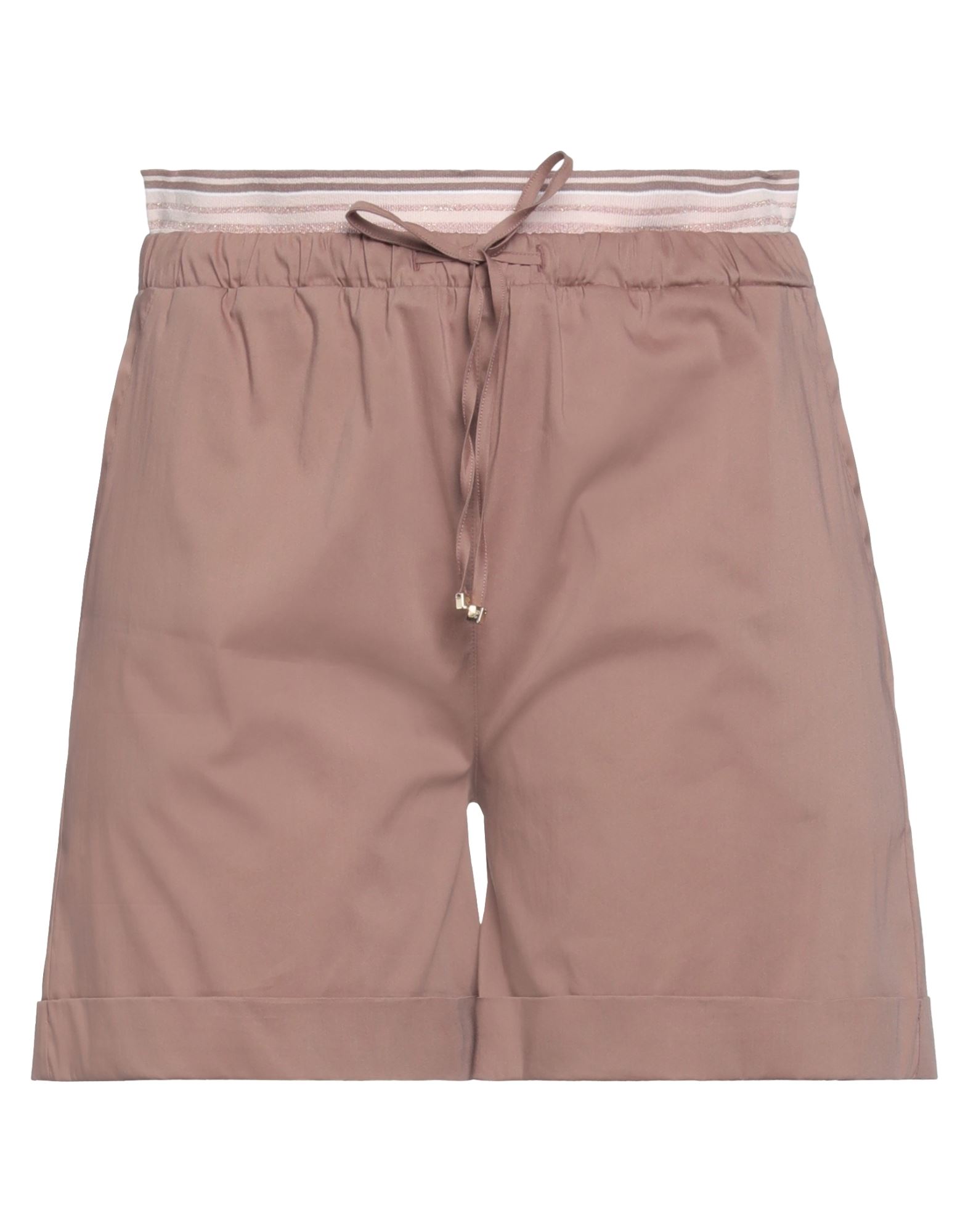 D-exterior D. Exterior Woman Shorts & Bermuda Shorts Brown Size 6 Viscose, Polyester, Polyamide, Metallic Polye