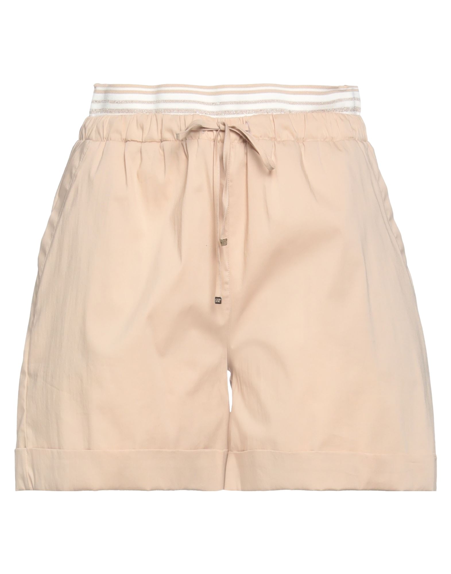 D-exterior D. Exterior Woman Shorts & Bermuda Shorts Sand Size 6 Viscose, Polyester, Polyamide, Metallic Polyes In Beige