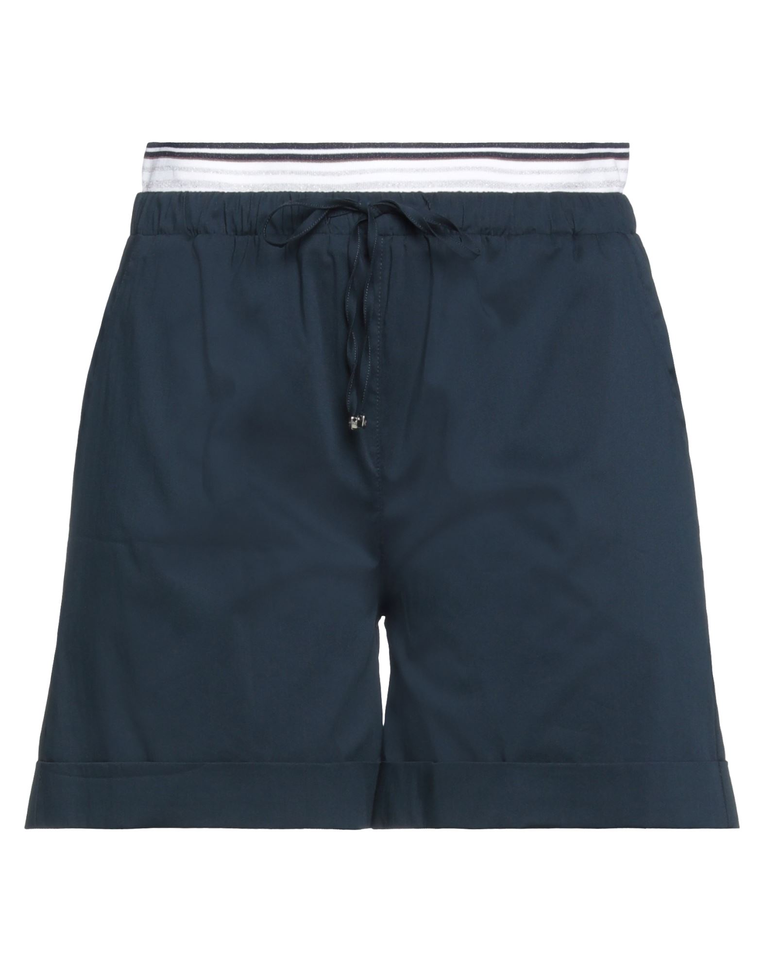 D-exterior D. Exterior Woman Shorts & Bermuda Shorts Midnight Blue Size 8 Viscose, Polyester, Polyamide, Metall