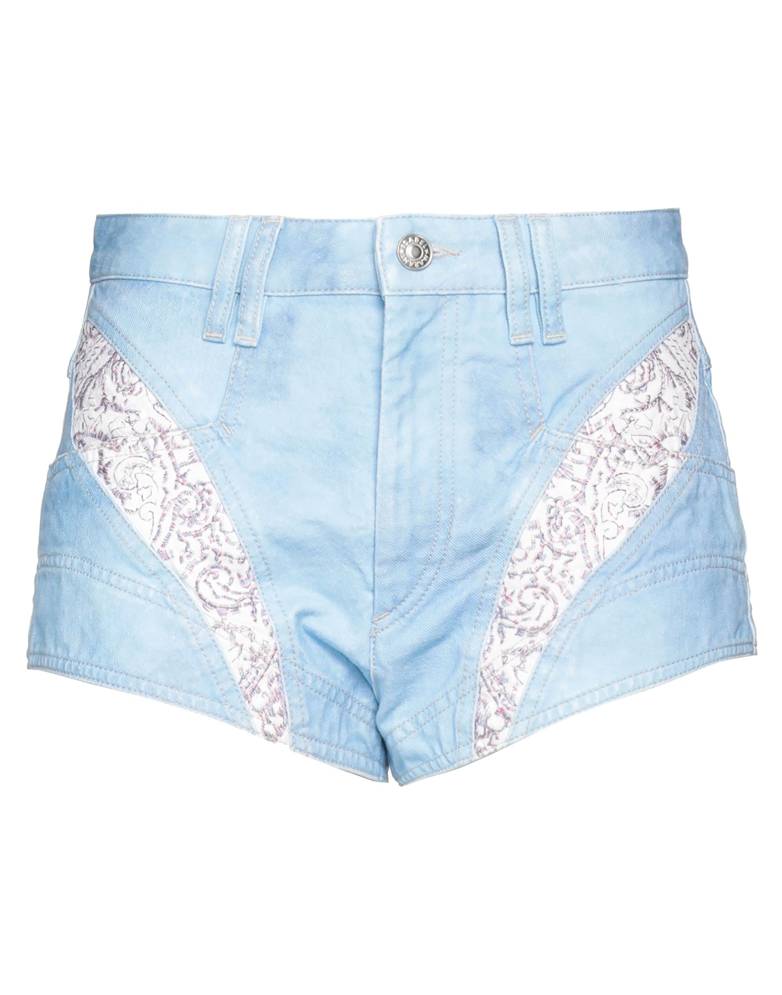 Shop Isabel Marant Woman Denim Shorts Blue Size 2 Cotton
