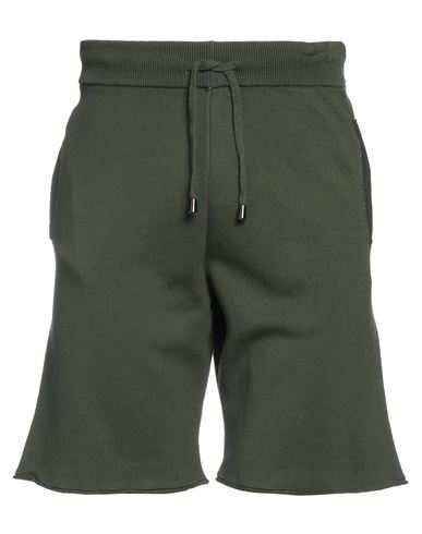 Daniele Fiesoli Man Shorts & Bermuda Shorts Military Green Size M Cotton