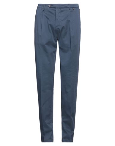 Paoloni Man Pants Blue Size 34 Cotton, Elastane