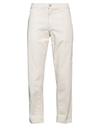 Dondup Man Pants Cream Size 31 Cotton, Elastomultiester, Elastane In White