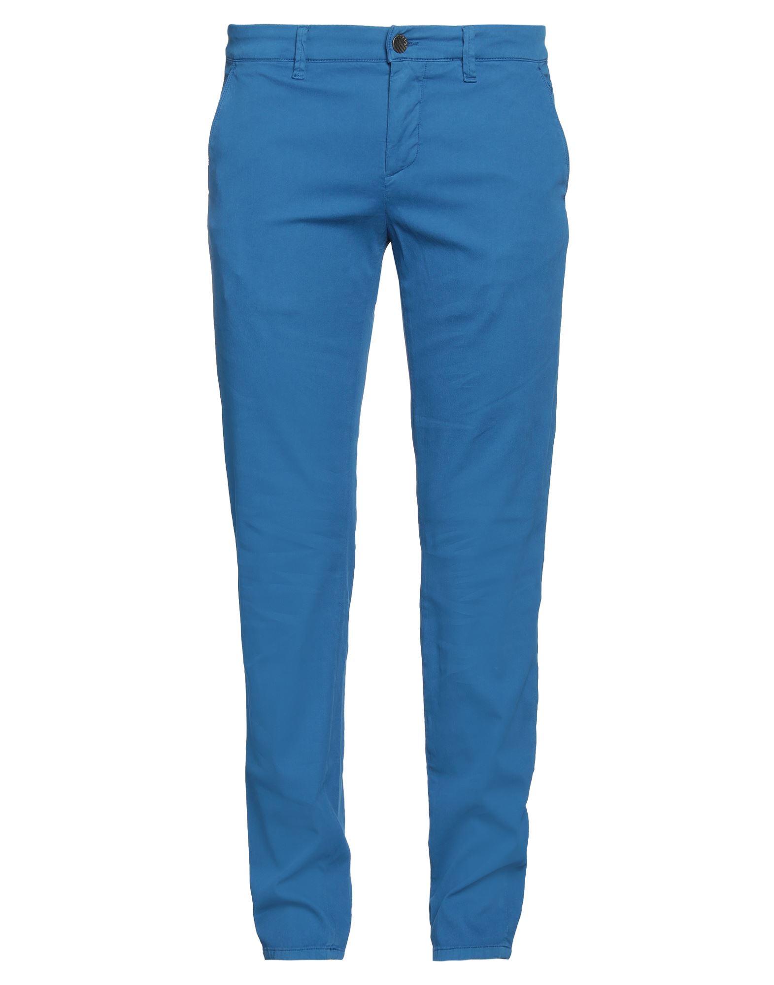 Shop Jeckerson Man Pants Blue Size 34 Cotton, Elastane