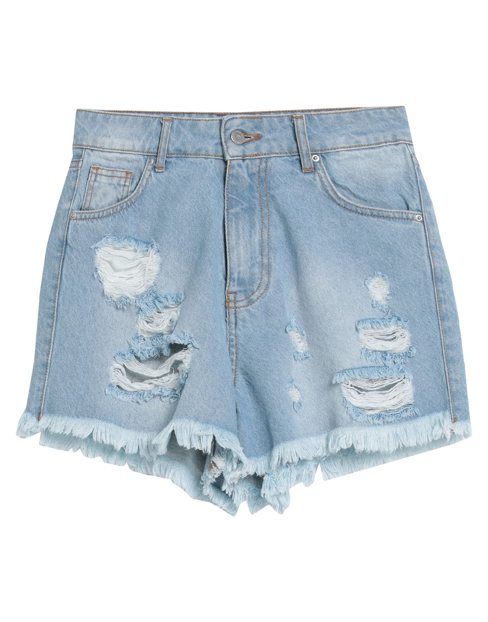 Shop ★ Art Shopart Woman Denim Shorts Blue Size 28 Cotton