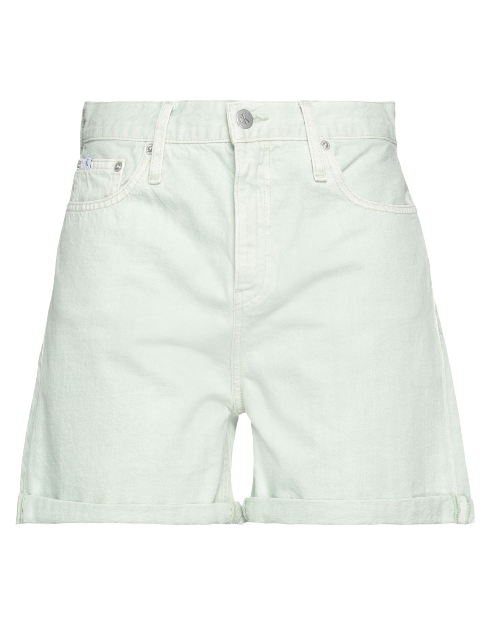 Shop Calvin Klein Jeans Est.1978 Calvin Klein Jeans Woman Denim Shorts Light Green Size 30 Cotton