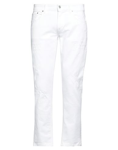 Department 5 Man Jeans White Size 34 Cotton, Elastane