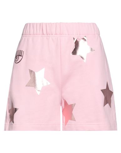 Chiara Ferragni Pink Cotton Star-patch Track Shorts In Fairy Tale