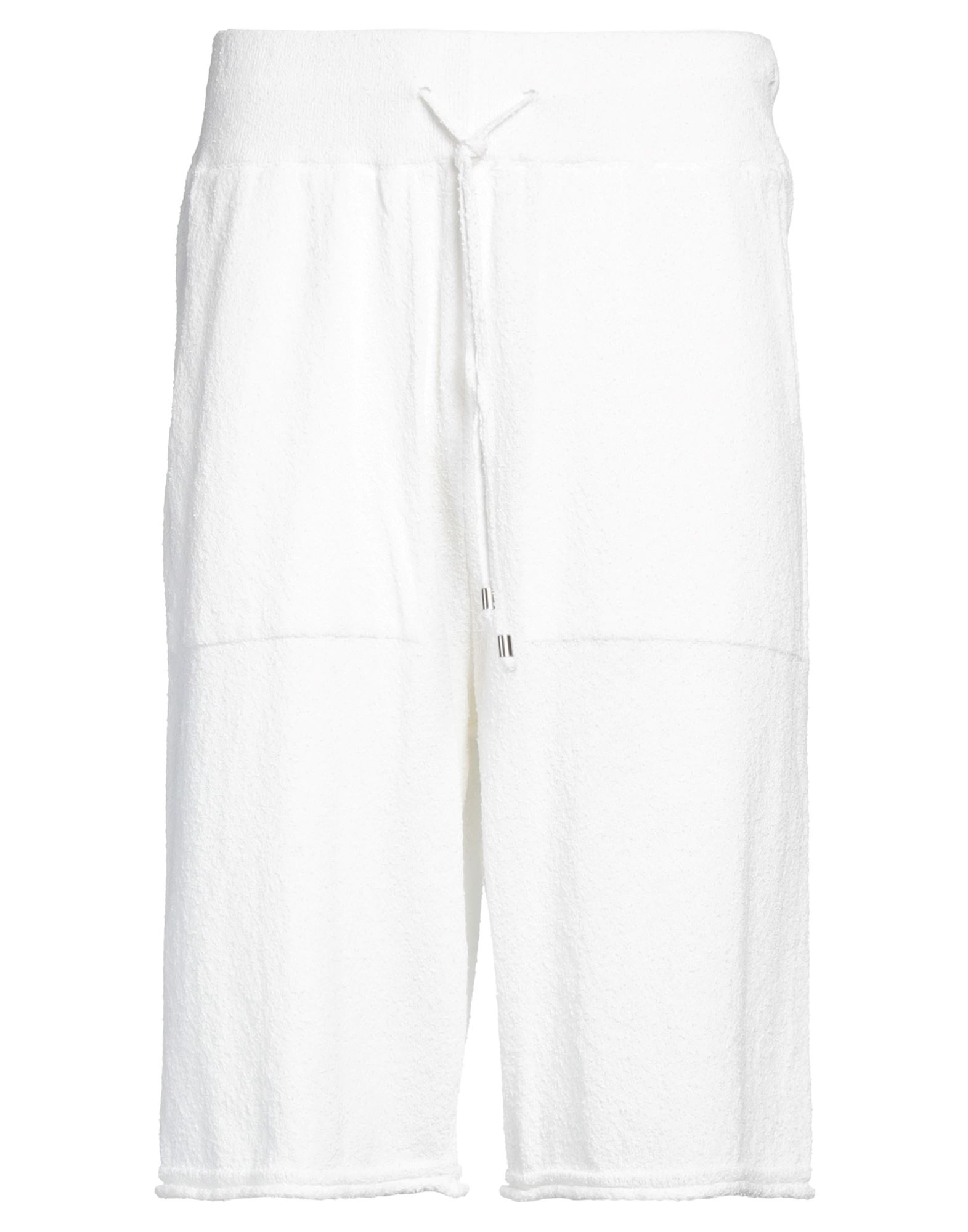 Daniele Fiesoli Man Shorts & Bermuda Shorts White Size L Cotton, Polyamide