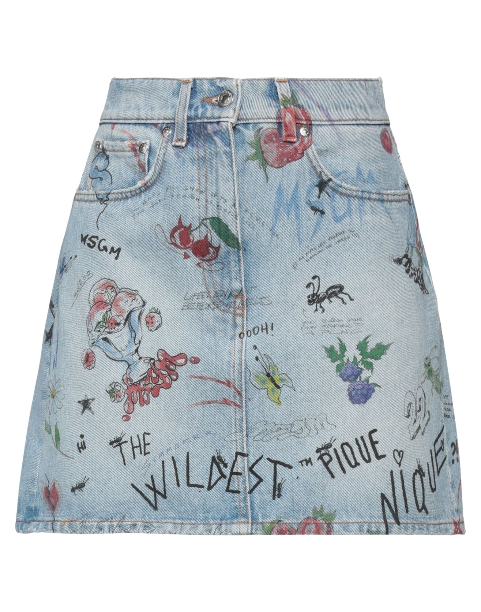 Msgm Denim Skirts In Blue