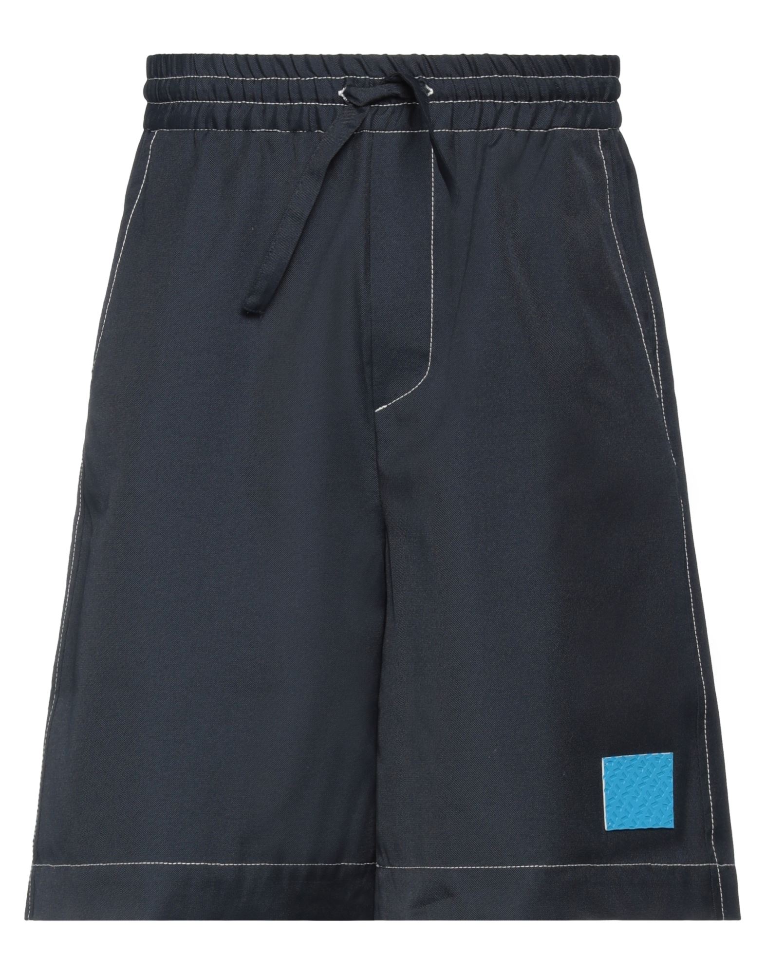 Sunnei Man Shorts & Bermuda Shorts Midnight Blue Size S Polyester, Cotton