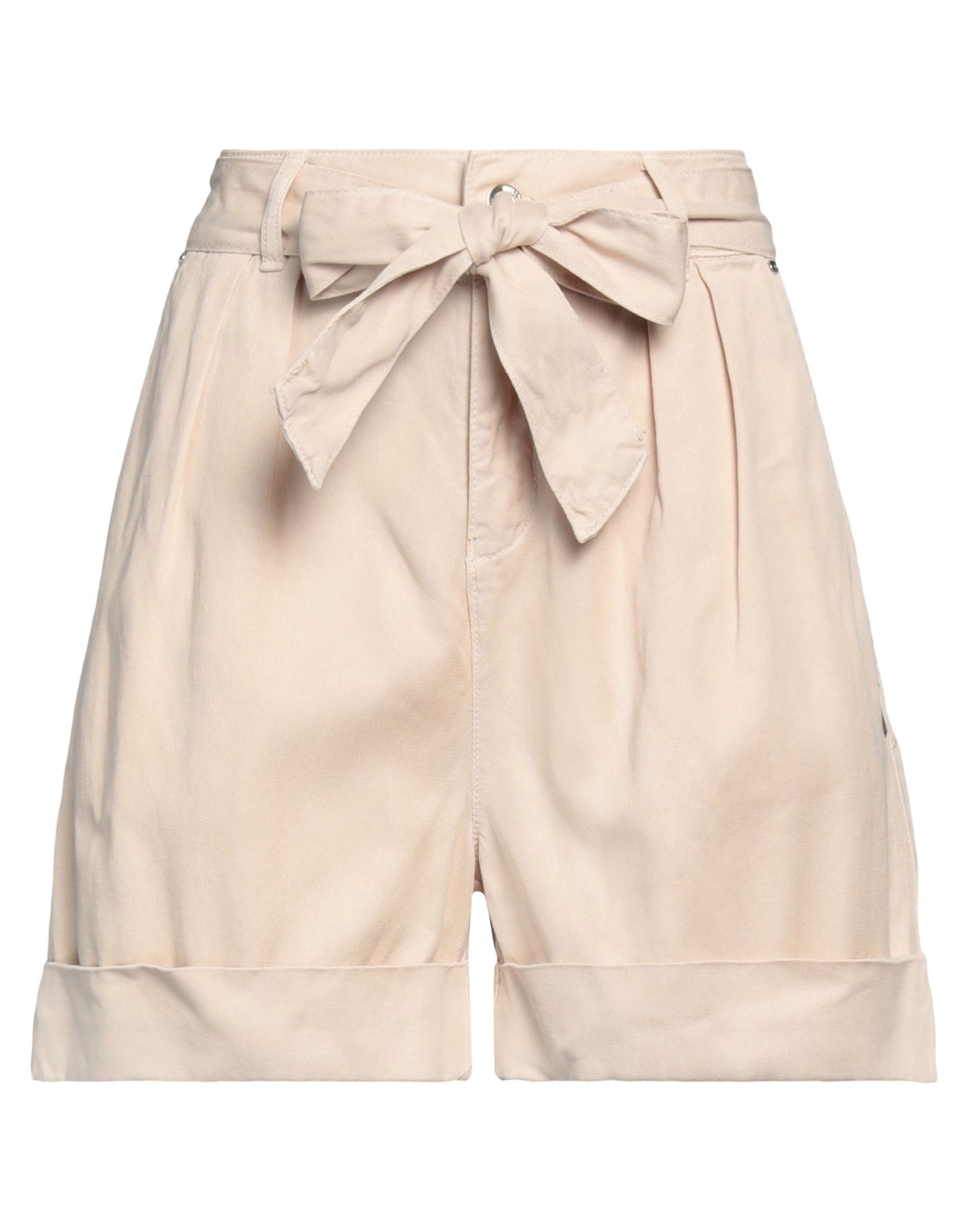 Fracomina Woman Shorts & Bermuda Shorts Beige Size 30 Cotton, Lyocell