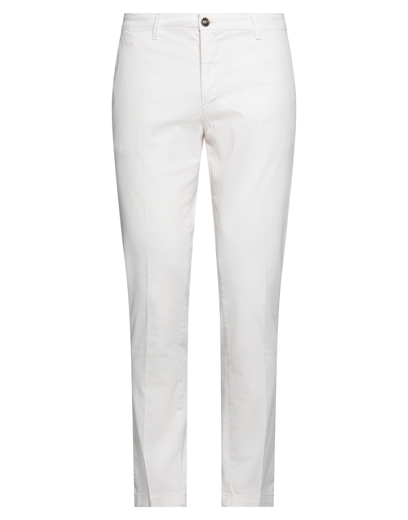 Les Copains Man Pants Ivory Size 36 Cotton, Elastane In White