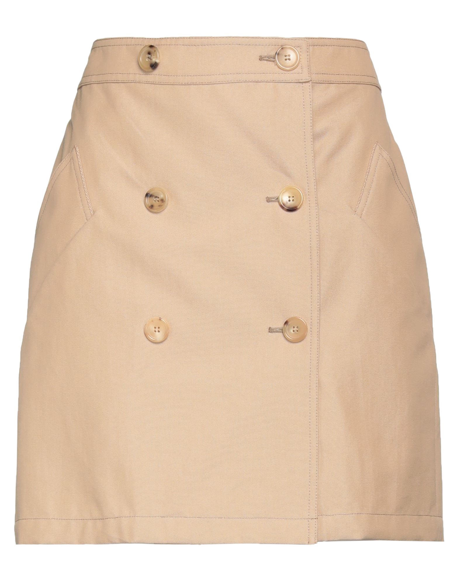 Shop Max Mara Woman Mini Skirt Sand Size 8 Cotton In Beige