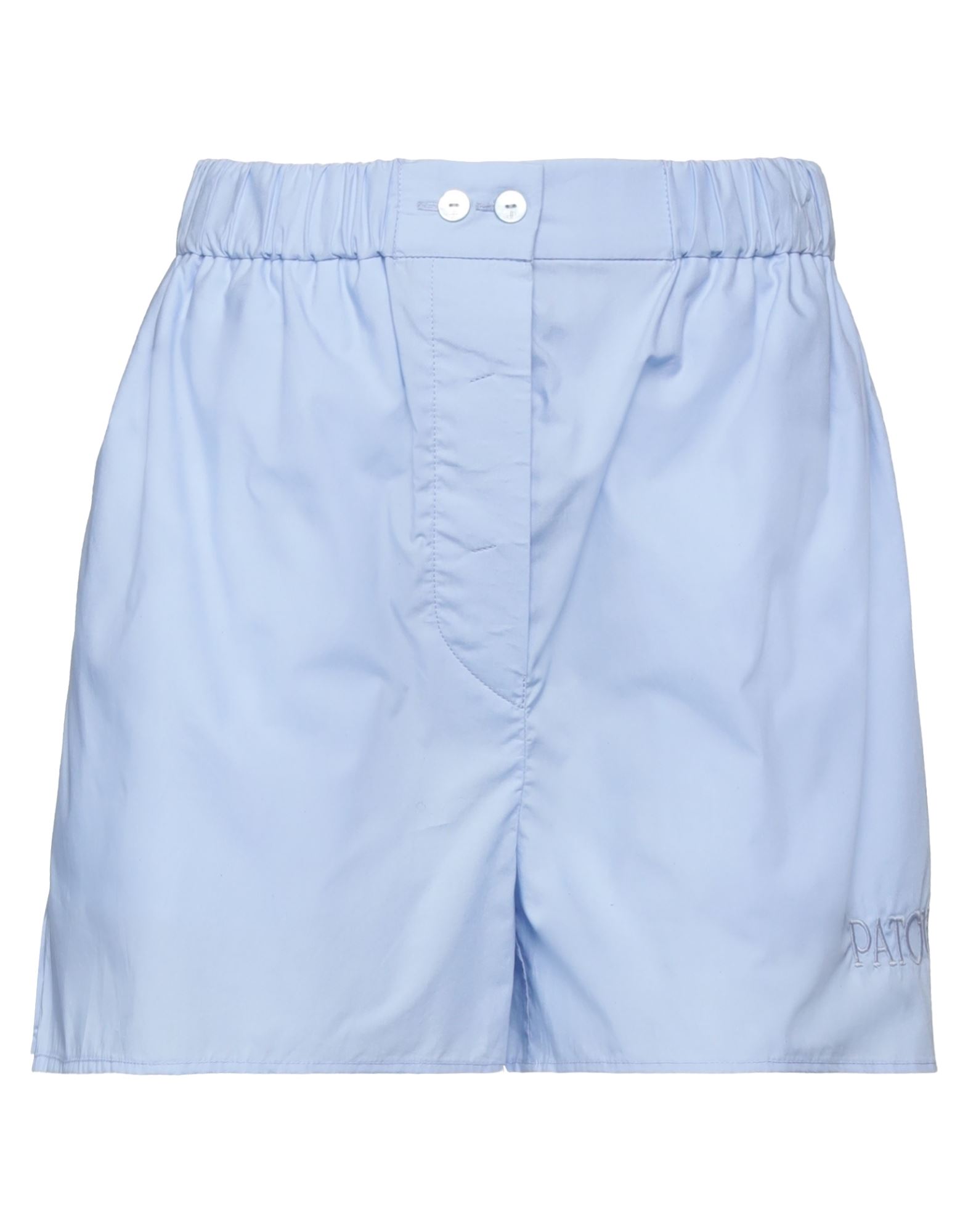 Patou Logo-embroidered Cotton Shorts In Azure