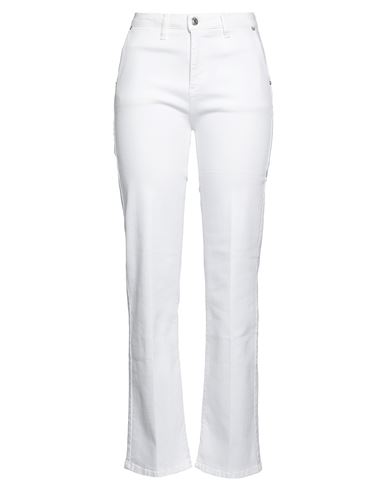 Vicolo Woman Jeans White Size L Cotton, Elastomultiester, Elastane