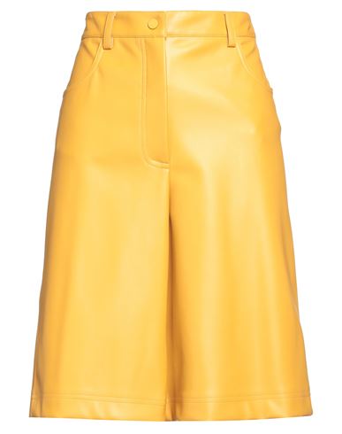 Shop Liviana Conti Woman Shorts & Bermuda Shorts Ocher Size 10 Polyurethane, Polyester In Yellow