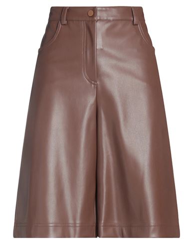 Liviana Conti Woman Shorts & Bermuda Shorts Cocoa Size 6 Polyurethane, Polyester In Brown