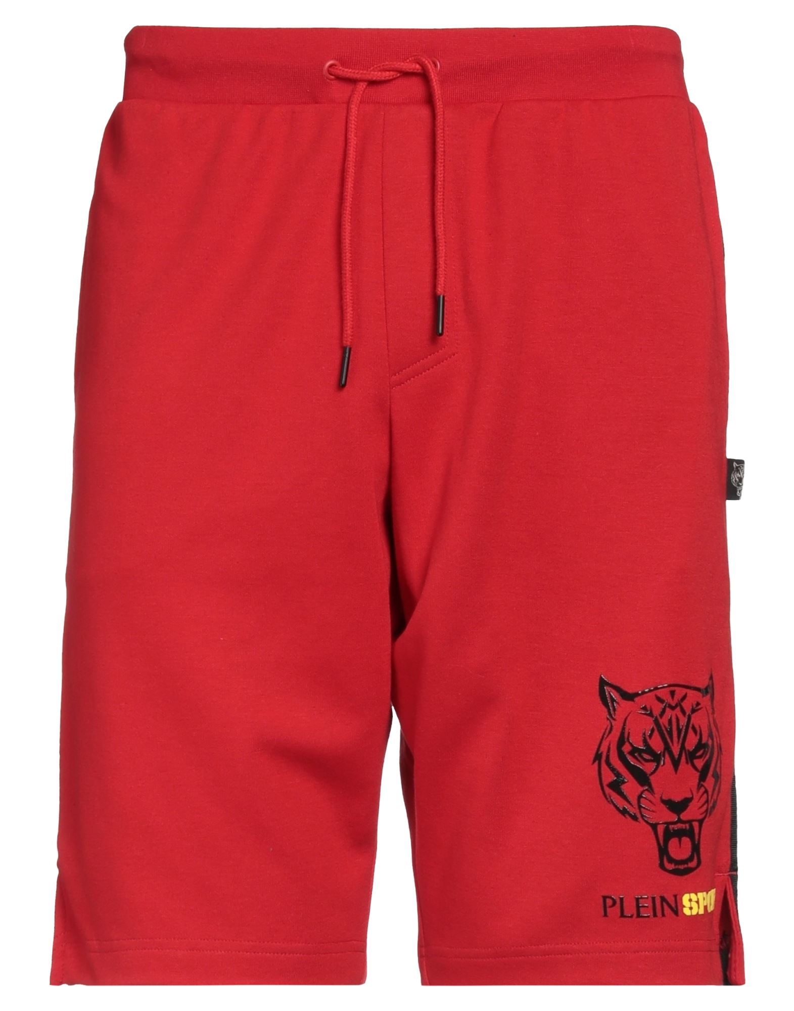 Plein Sport Man Shorts & Bermuda Shorts Red Size Xxl Cotton, Polyester