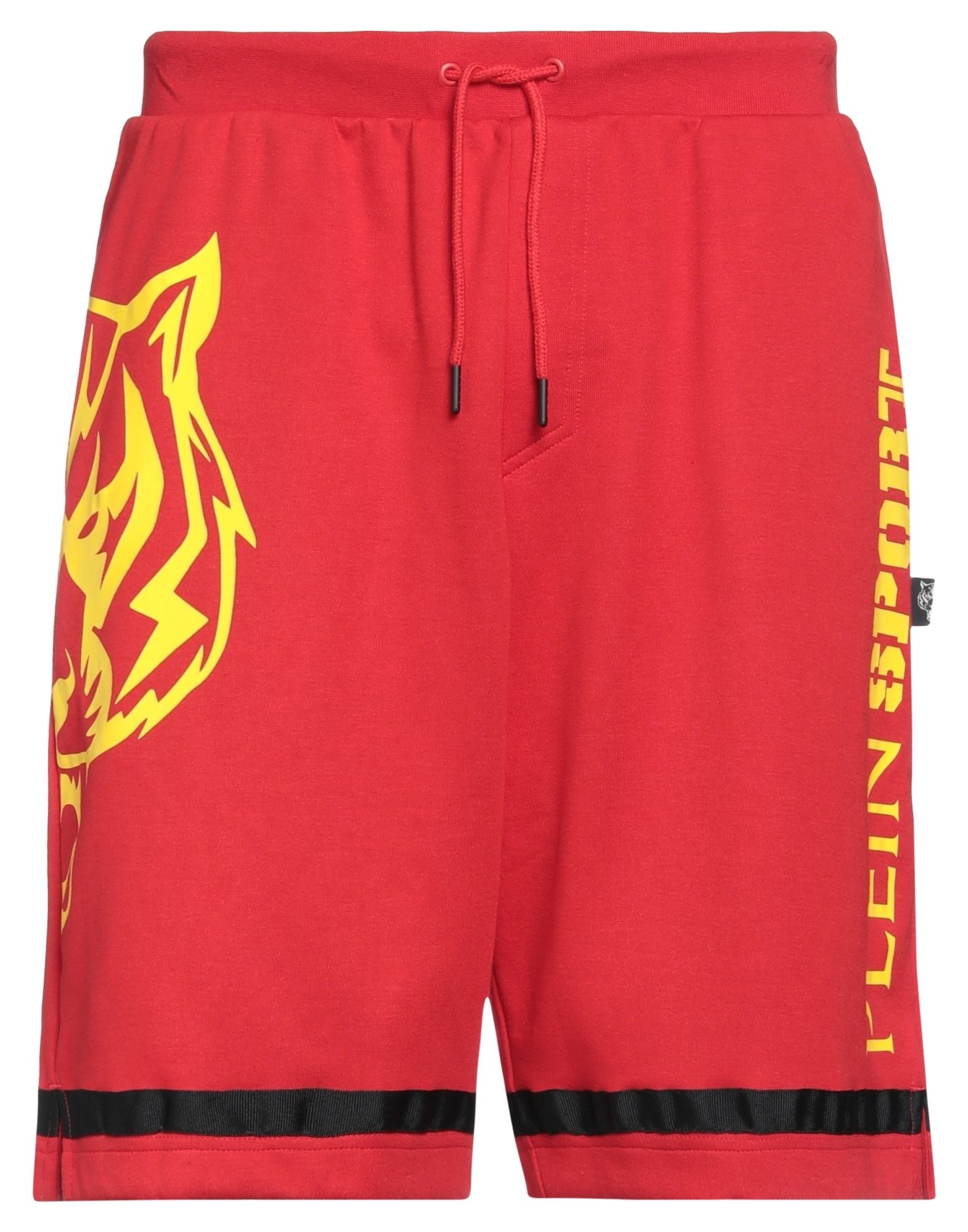 Plein Sport Man Shorts & Bermuda Shorts Red Size L Cotton, Polyester