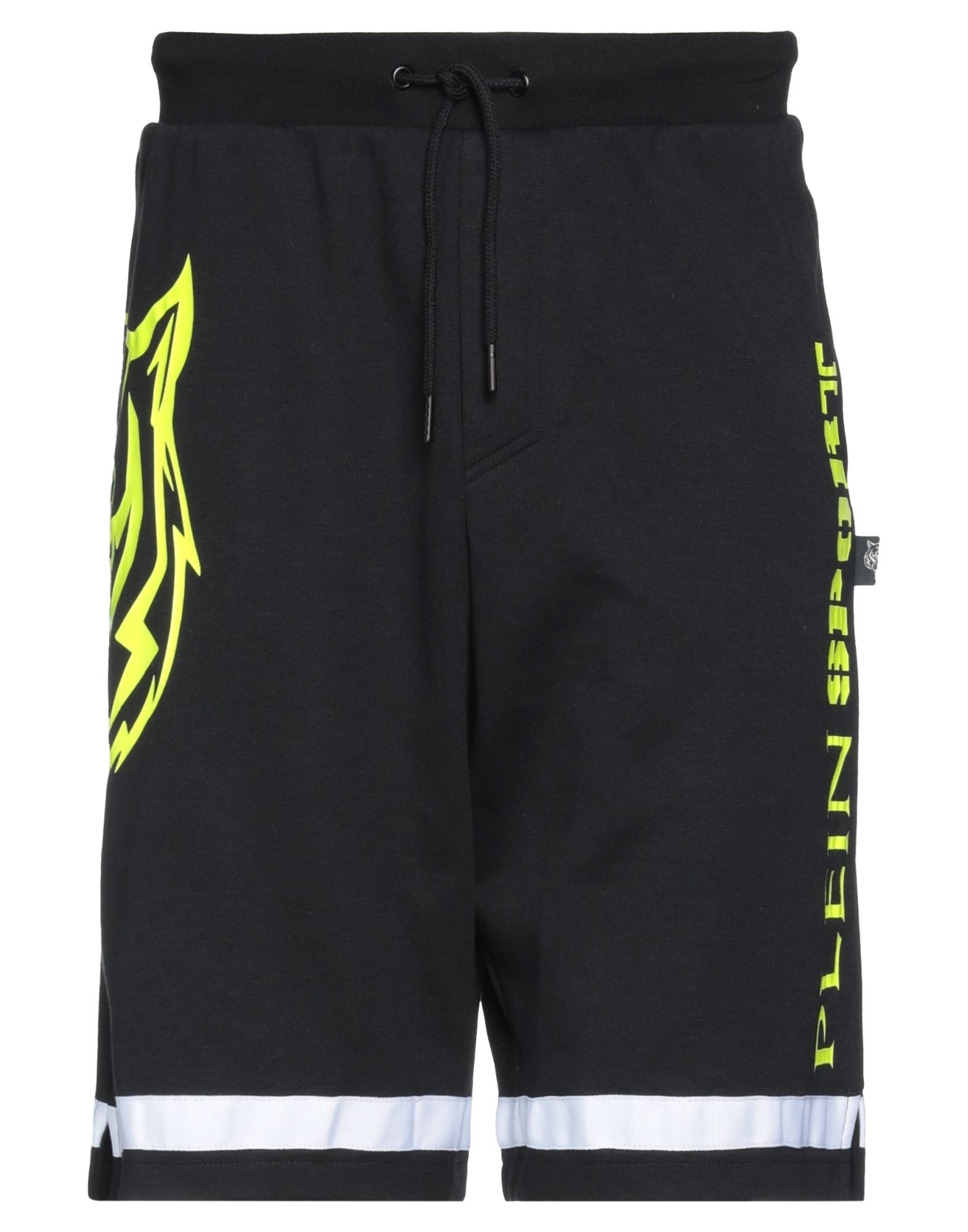 Plein Sport Man Shorts & Bermuda Shorts Black Size L Cotton, Polyester