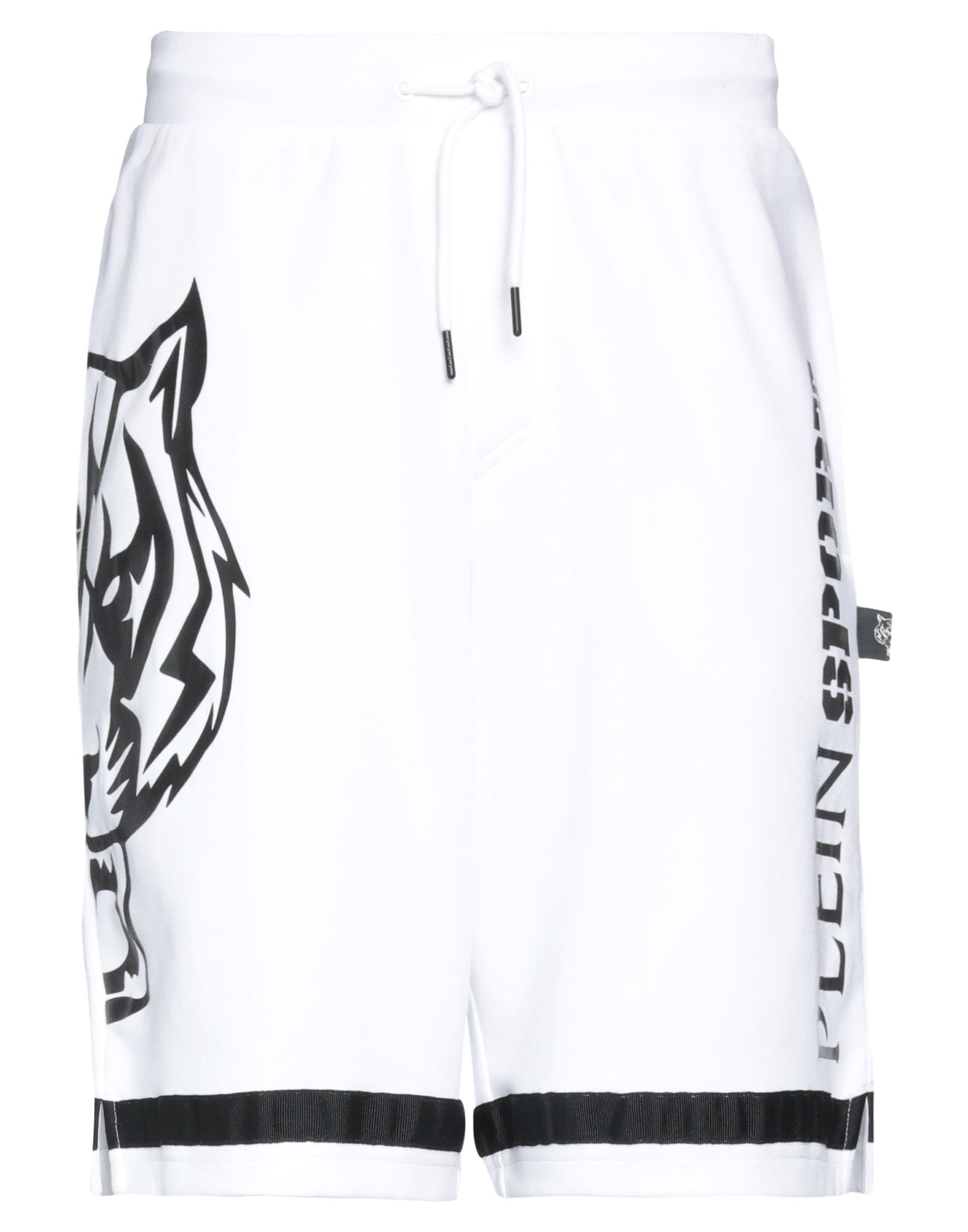 Plein Sport Man Shorts & Bermuda Shorts White Size Xl Cotton, Polyester
