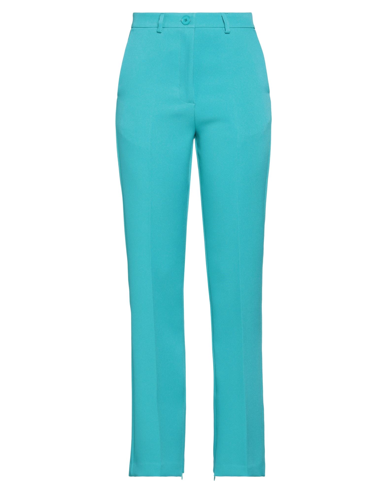 Shop Vicolo Woman Pants Turquoise Size L Polyester, Elastane In Blue