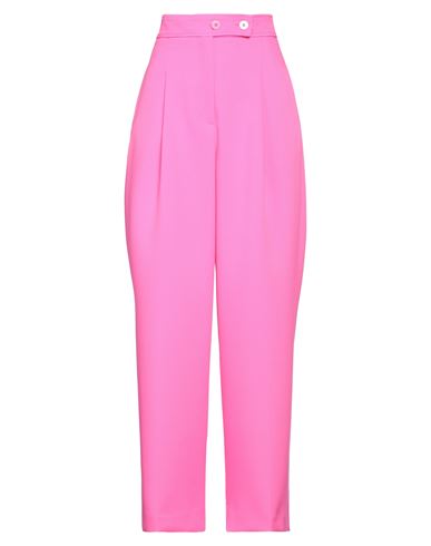 Vicolo Woman Pants Fuchsia Size M Polyester, Elastane, Acetate, Viscose In Pink