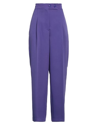 Vicolo Woman Pants Purple Size M Polyester, Elastane, Acetate, Viscose