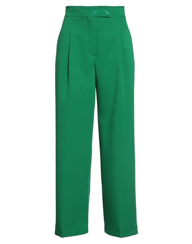 Vicolo Woman Pants Green Size M Polyester, Elastane, Acetate, Viscose