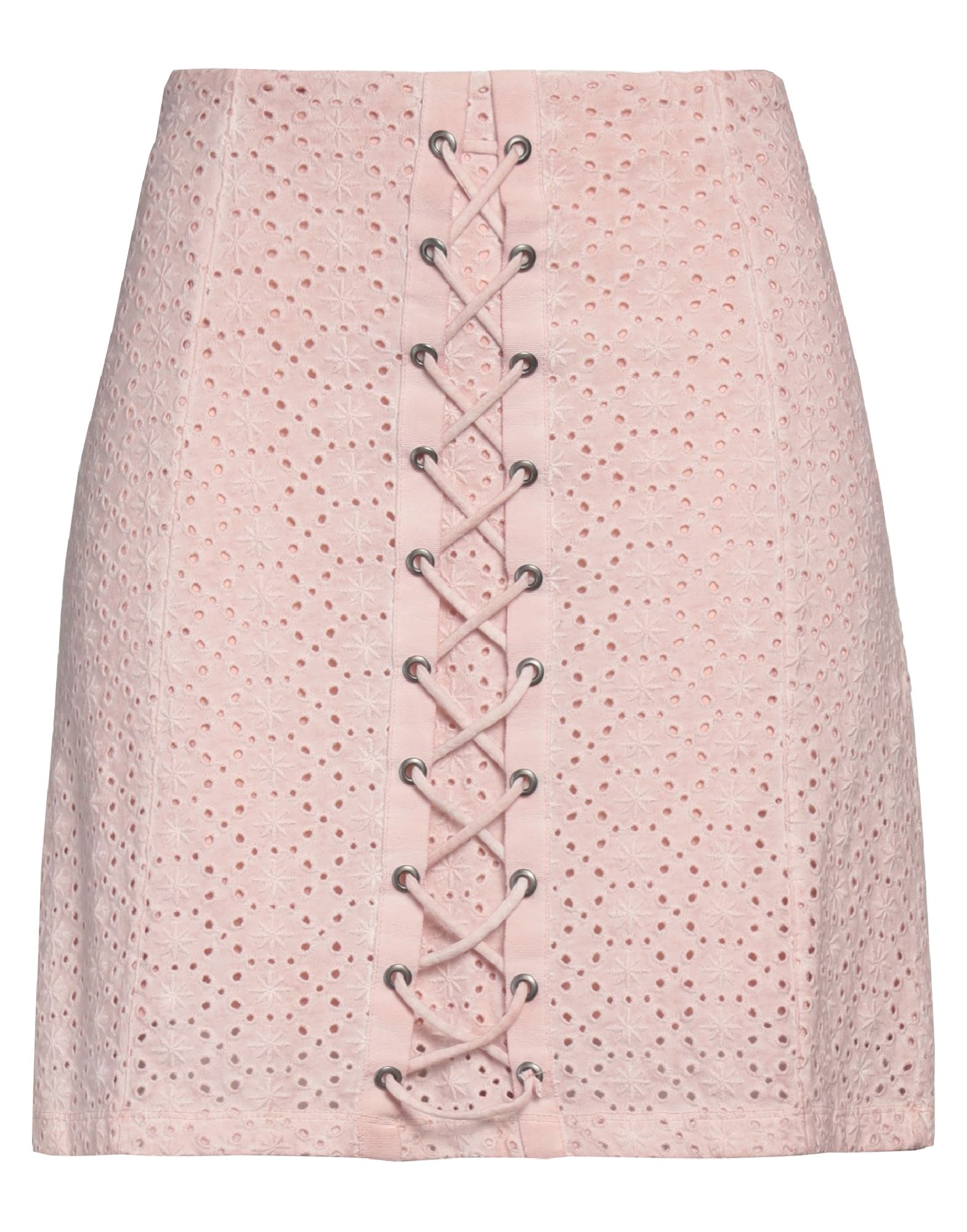 Shop Guess Woman Mini Skirt Light Pink Size L Cotton