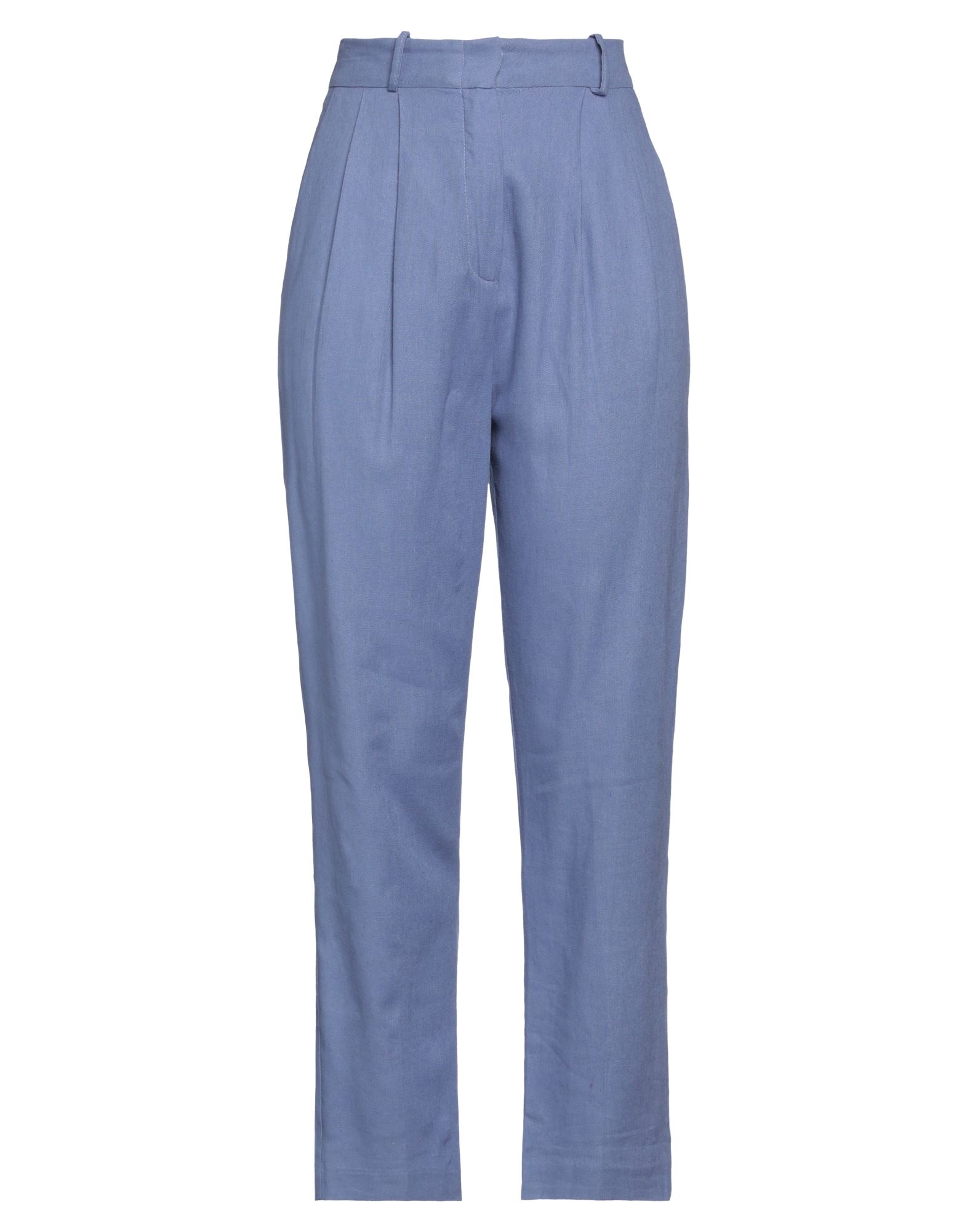 IMPERIAL IMPERIAL WOMAN PANTS SLATE BLUE SIZE S LINEN, VISCOSE