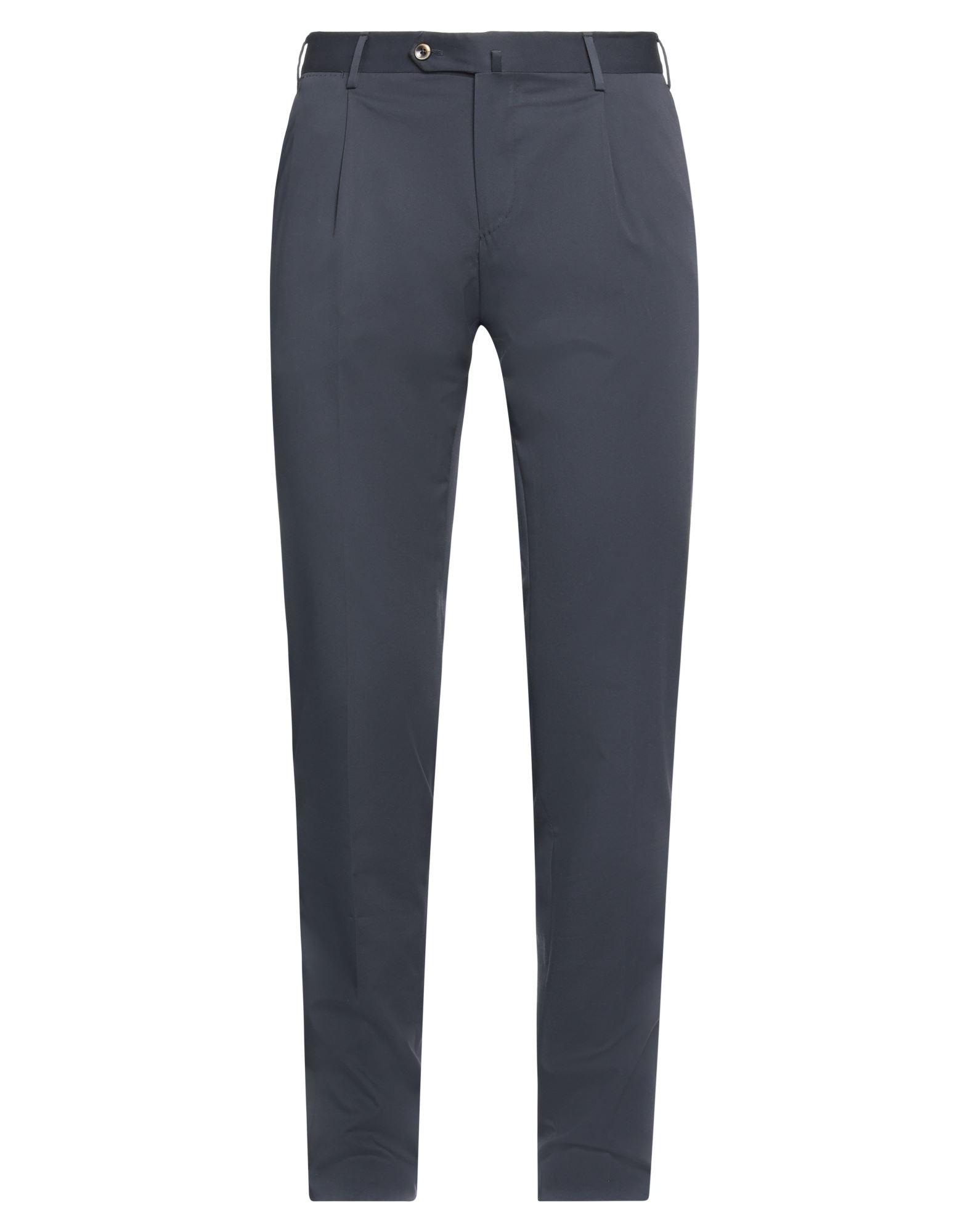 Pt Torino Dark Grey Wool And Silk Pants In Blue